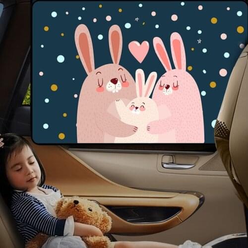Magnetic Curtain In The Car Window Sunshade Cover Cartoon Universal Side Window Sunshade UV Protection For Kid Baby Children