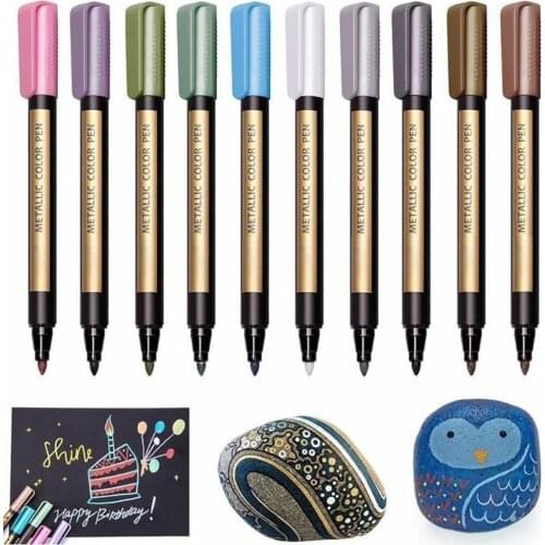 Metal Markers Paints Pens 10PCS/Lot Art Permanent Writing Markers for Paper Stone Glass Wall