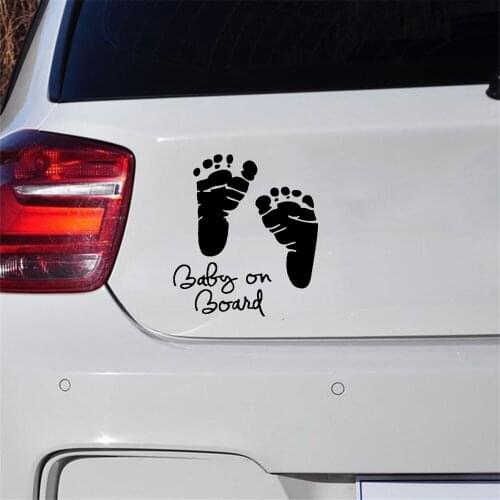 Lovely Kids Footprint Sticker Decal Baby On Board Car Stickers Car Decoration Vinyl Wall Decals Mural Art Waterproof ph770