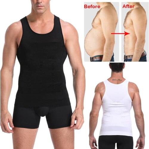 Mens Slimming Body Shaper Vest Compression Shirt Gym Workout Tank Top Sleeveless Abdomen Shapewear Elastic Top Undershirt