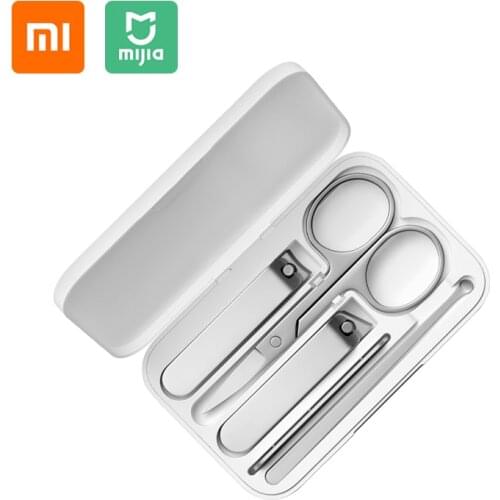 Original XIAOMI MIJIA Nail Clippers Set 5Pcs Stainless Manicure Pedicure Nail Clipper Cutter Nail File Ear Pick with Storage Box