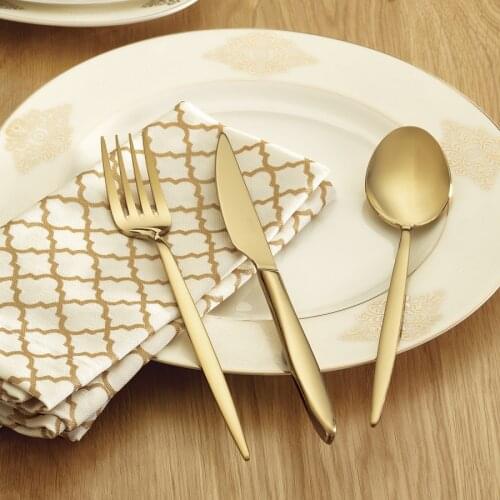 Emsan Ay Işık 18 Piece Shiny Gold Cutlery Set