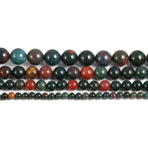 2020 New Ladies Bloodstone Round Beads Beads DIY Beads Personality Gift Size 4mm / 6mm / 8mm / 10mm / 12mm