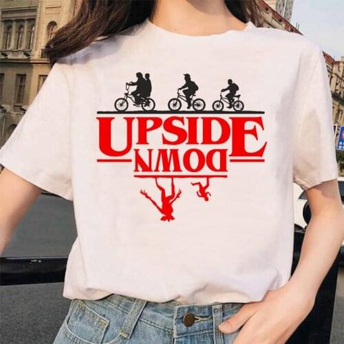 New Stranger Things Season 3 Harajuku Ullzang T-shirt Women 90s Graphic T Shirt Upside Down Tshirt Funny Cartoon Top Tees Female