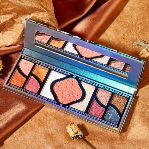 11 Colors Ancient Relief Flower Eyeshadow Palette Chinese Noble Style Makeup Pearly Sequins Luxury Eye Shadow Dropshipping