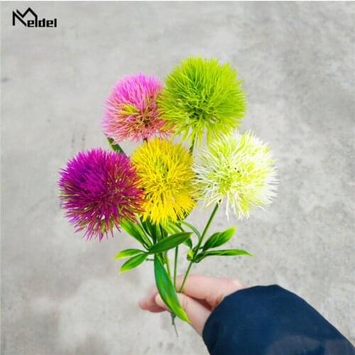 Plastic Dandelion Flowers Ball Simulation Road Cited Artificial Flowers Wall Fake Flowers Wedding Back Home Table Decor Flores