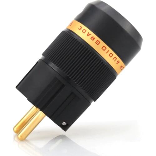 Viborg VE501G Pure Copper 24k Gold plated Schuko Power connector HIFI Pure Copper Eu Power connector without nickel plated