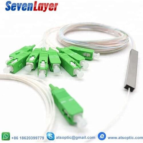 Steel Tube 0.9mm1x8 Differential Mini Blockless SC/APC Connector Fiber Optic PLC Splitter Wire harness 10pcs NEW