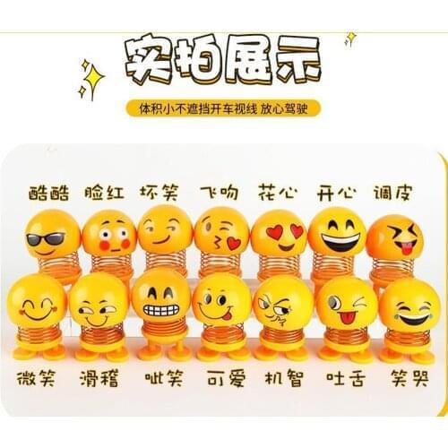 Car decoration ornaments spring shaking head doll toy spring car interior childrens doll telescopic toy deformation