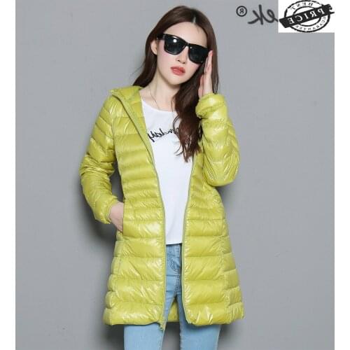 Down Ultra Light Jacket Women 20% Duck Down Coat Female Long Hooded Warm Winter Jackets Plus Size aXL 6XL aXL LWL1022