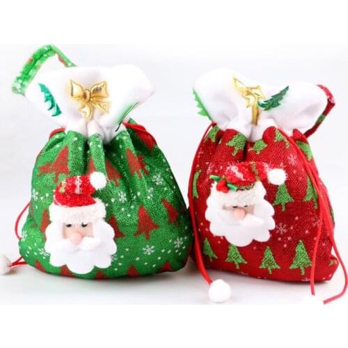 High quality ( 3 pcs) Styles High-grade printing gift bag Christmas For Candy Christmas Gift Bags Decoration Santa Claus Bags