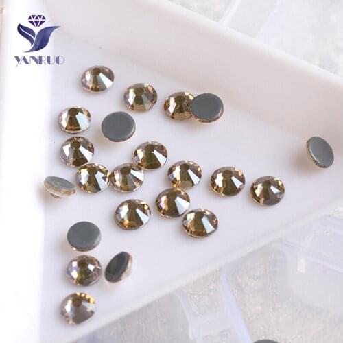 YANRUO 2028HF All Sizes GSHA Glass Stone Flatback Hotfix Crystal Strass Hot Fix Rhinestones For Bags Decoration