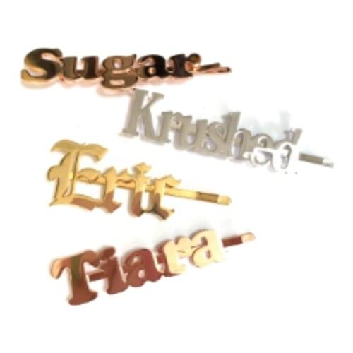Lateefah Custom Font &Name Word Hair Pins/Personality Letters Hairclips/ Custom Bobby Pins/Blingbling Hair Accessory