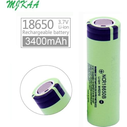 2020 MJKAA 100% New Original NCR 18650 3.7 V 3400 MAh NCR18650B Lithium Rechargeable Battery for Flashlight Batteries