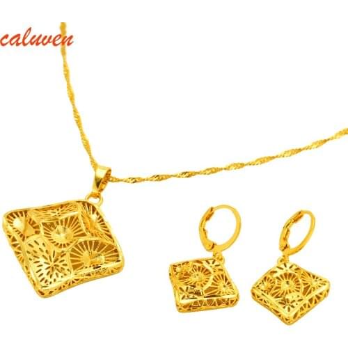Ethiopian Eritrea Habesha Gold Color Jewelry Sets African Yellow Color Set Women Wedding Gifts African Jewelry