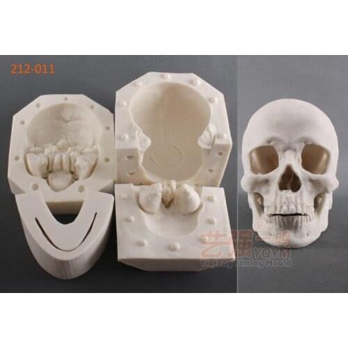 1:1 The Actual Size Skull 3D Silicone Fondant Cake Molds Halloween Series Skull DIY Decor Embosser Mould Cake Baking Tools FM463