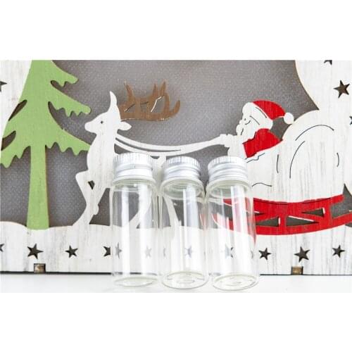 4ml 16*40*8mm Mini Glass Bottles Jewelry Packing Cute Vials Aluminum Caps Empty Wishing Jars Essential Oil Containers 100pcs