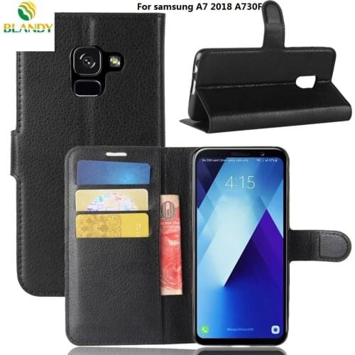 50pcs/lot For Samsung A5 A7 2018 A530F A730F Litchi Lychee Wallet Leather TPU cover case For samsung C5 pro J7 plus C10 Xcover 4