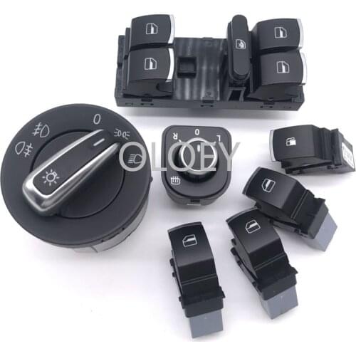 7pcs/set Window Central Control Headlight Fuel Tank Rearview Mirror Adjustment Knob 5ND941431A for V W Magotan Sagitar Caddy