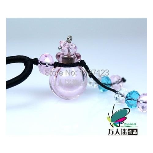 Free shipping!!3pcsHandmade Aromatherapy Necklace Diffuser Pendant(pink),Essential Oil Vial Pendants,perfume bottle necklace