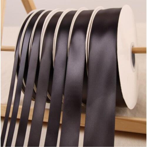 Wholesale 100 Yards Black Silk Satin Ribbon Wedding Decorative Ribbons Gift Wrap DIY Handmade Materials