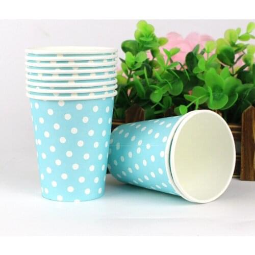 Hot sale 10pcs/Lot Disposable Paper Cup Holidays Birthday Party Supplies Multicolor Polka Dot Paper Cups Wedding Supplies