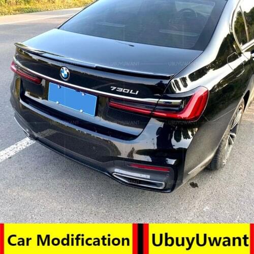 Carbon Color & Black Car Rear Trunk Spoiler Wing Lip For BMW G11 G12 7 Series Sedan 4-Door 2018 2019 2020 Boot Lip Wing Spoiler