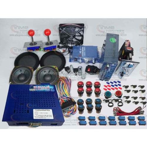 Arcade parts Bundles kit With Game elf 750 in 1 games Joystick LED Chrome illuminated Player Button Build Up Arcade Game Machine