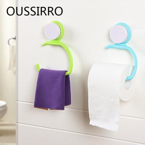 Bathroom Creative Sucker Paper Towel Rack Vacuum Bathroom Kitchen Towel Storage Rack Wall-mounted Bathroom Accessories