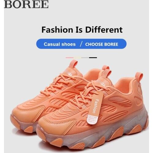 Women Casual Sneakers Lace-Up White Vulcanize Shoes Transparent Sole Outdoor Walk Dad Shoes Platform Basketball Ladies Trainers