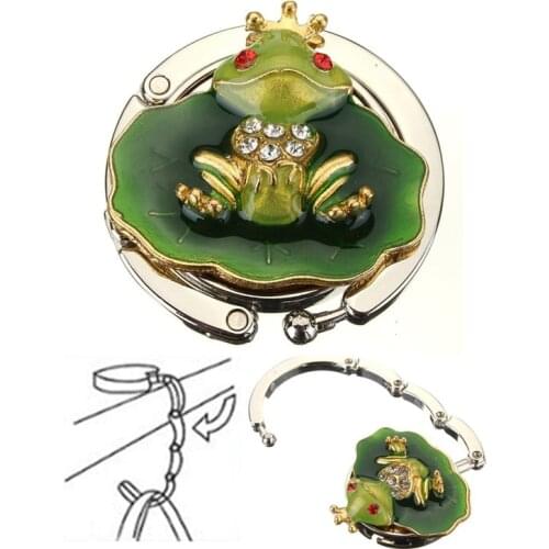 Frog Hanger Foldable Bag Hook Handbag Holder Metal Table Hook AUG889