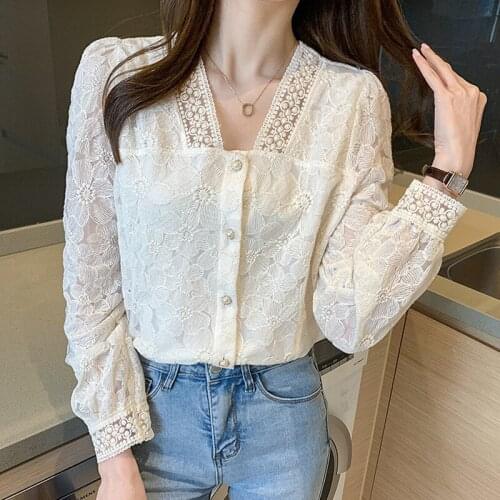 Lenneyi Openwork Blouses