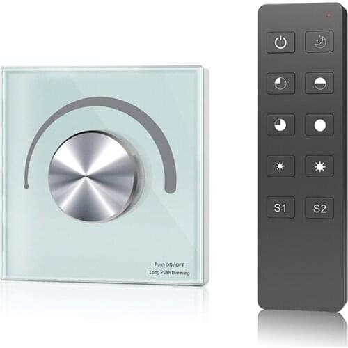 New Led Strip Dimmer DC 12V-24V 4A*3CH 12A Output Single Color Tape String Dim Wall Mounted RF Wireless Remote On Off Switch