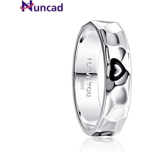 NUNCAD New Simple 6MM Mens Wedding Ring Multi-Faceted Hammered Finish Wedding Sterling Anniversary AAA Quality