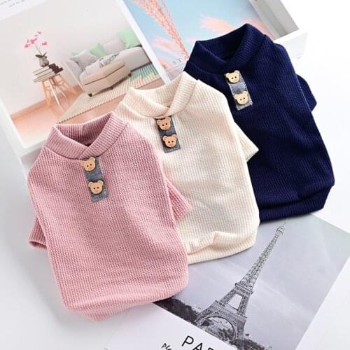 Autumn Dog Clothes Warm Basic Bottoming Shirt Cute Bear Dog Clothong For Puppy Small Medium Dogs Cotton Dog Coat Chihuahua