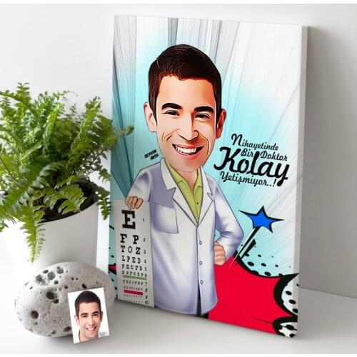 Personalized Mr Eye Doctor Cartoon Canvas Table (30x50 cm.) - 1 gift Home Decoration Special Design Home Office Business Place