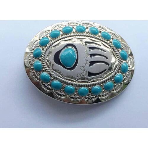 Western Bear Paw Claw Grizzly Stone Belt Buckle for 4cm Belts Novelty Accesorios Gifts
