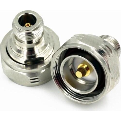 1pc 29 7/16 DIN Male to N Female RF Connector Straight Brass Nickel Plated Adapter