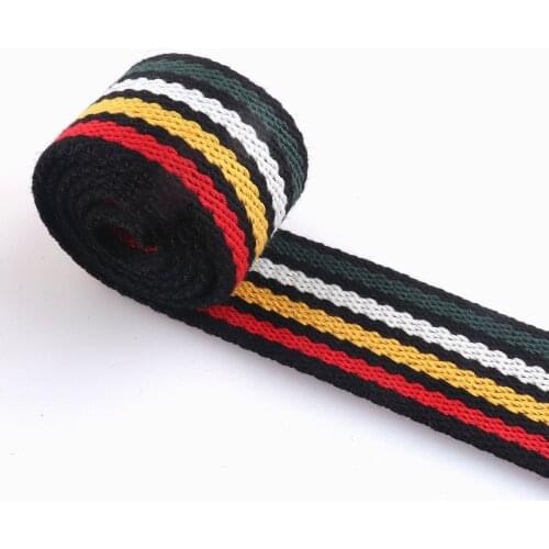Heavy weight cotton webbing Camera handbag strap Polyester webbing key fob strap Nylon Strap dog collar stripe webbing fabric