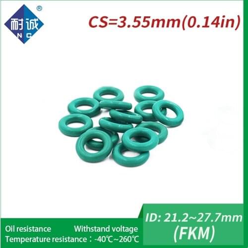 2PCS/lot Rubber Ring FKM O ring Seals Thickness 3.55mm ID21.2/22.4/23.6/25/25.8/26.5/27.7mm Rubber O-Rings Fuel Washer