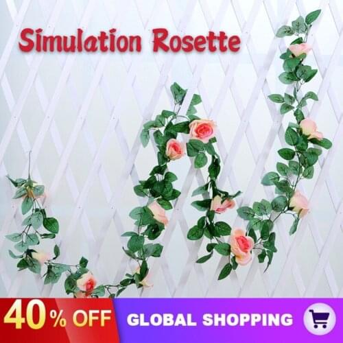 220cm Silk Rose Leaves For Home Wedding Decoration Fake leaf DIY Hanging Garland Artificial