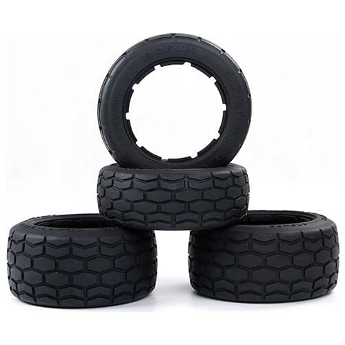 Front and Rear Highway Tire Skin 4pc for 1/5 Hpi Rovan Km Baja 5b 5t 5sc Buggy Rc Car Parts