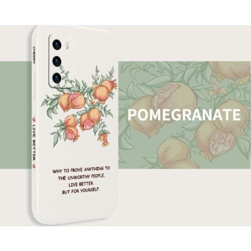 Side Cherry Soft Shell Phone Case For Huawei P40 P40Lite P30 P20 Mate 40 40Pro 30 20 Pro Lite P Smart 2021 Y7a Silicone Cover