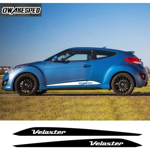 Car Sport Styling Body Both Side Skirt Stripes Sticker For Hyundai Veloster 2011-2017 Auto Door Decor Stickers Vinyl Decal
