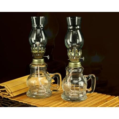 18cm Glass Kerosene Lanterns Oil Lamp Glass Classic Retro Family Decorative Lights Portable Lights Adornment
