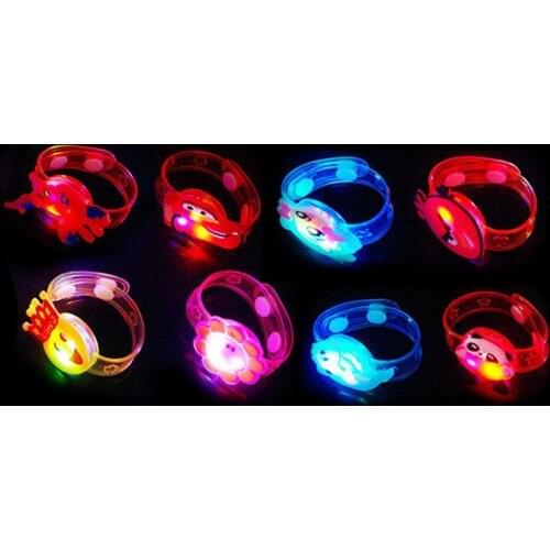 Glow Luminous Bracelets Creative Cartoon Watch Boys Girls Flash Wrist Band Childrens Day/Birthday Party Gifts Toy