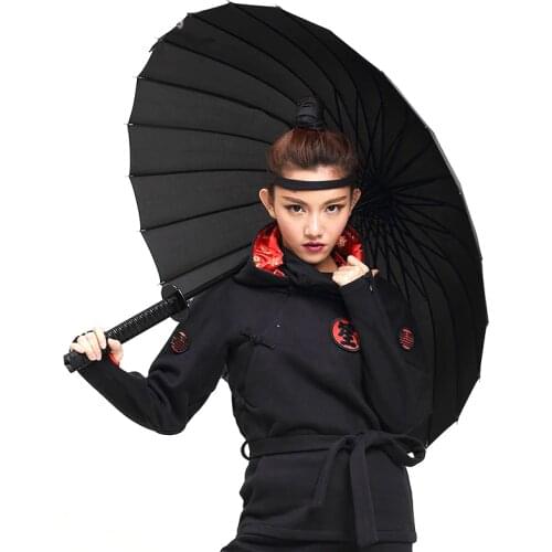 Creative Long Handle Samurai Sword Umbrella Japanese Ninja-like Large Windproof Sun Rain Straight Umbrella Auto Open For Man