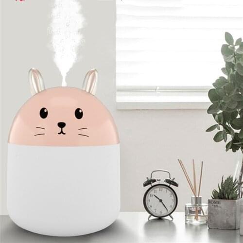 250ML Ultrasonic USB Humidifier Car Fogger Humidificador Cute Pet Rabbit Cool Mist Aroma Air Humidifier with LED Lamp for Home