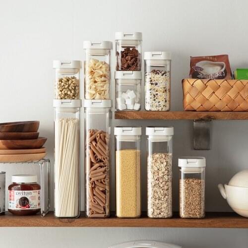 Japanese-style Storage Box Kitchen Airtight Plastic Moisture-proof Refrigerator Food Storage Containers Square Sealed Cans