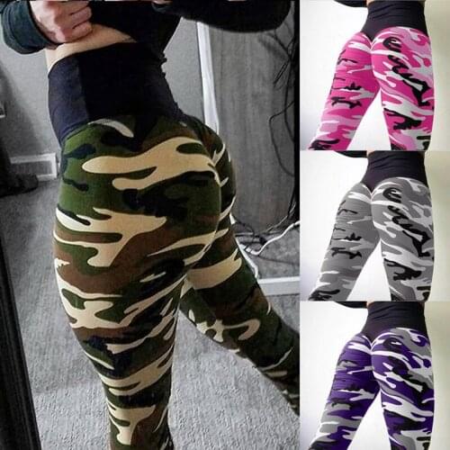 Sfit 2021 Womens High Waist Slim Yoga Pants Camouflage Slim Pants Sports Fitness Workout Gym Leggings Breathable Hip Pants